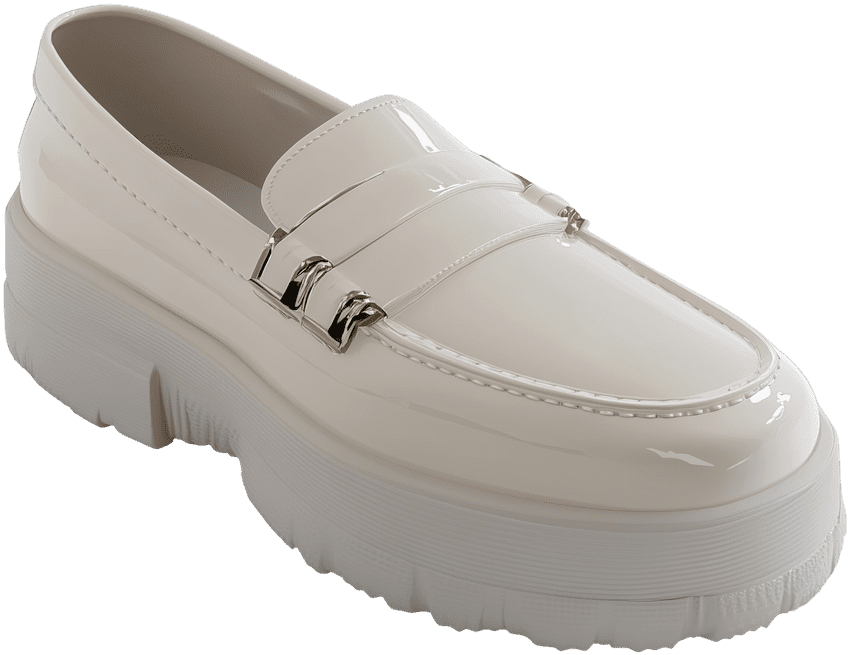 White platform loafers